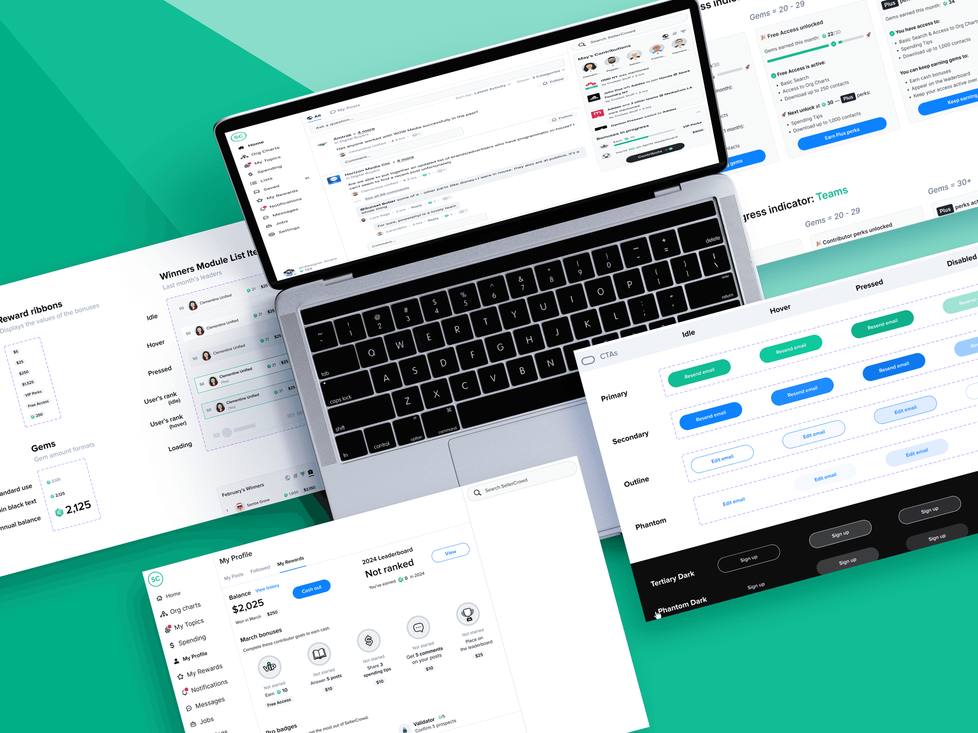 Tokens, components, and patterns from the SellerCrowd design system